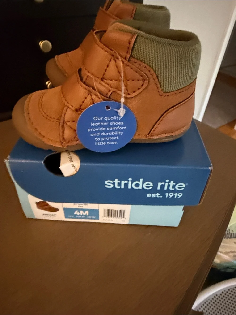 Stride Rite Toddler Tan Suede Double-Strap Boots